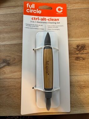 Full Circle Ctrl-Alt-Clean 3-in-1 Electronics Cleaning Brush - Brown/Gray